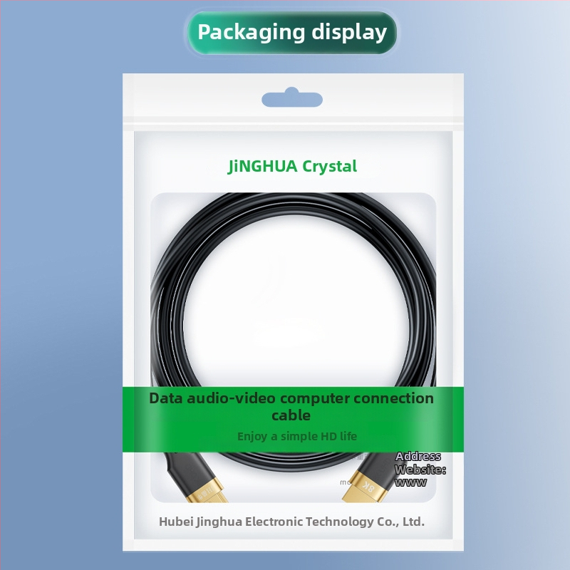 Jinghua H627 HDMI kabelis, HDMI 2.1, 8K palaikymas, auksu dengti jungtys, ilgis 1,5 m