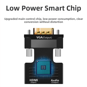 HDMI į VGA vienakryptis vaizdo adapterio kabelis, CS5210 lustas, HDMI įėjimas