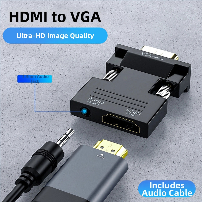 HDMI na VGA jednosmerný HD video adaptér kábel, CS5210 čip, HDMI vstup