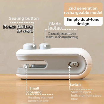 Mini zapečatovací a rezací stroj pre plastové balenie, rýchle zahrievanie, 3,7V nabíjateľný, 16W, ABS púzdro, model TX-006