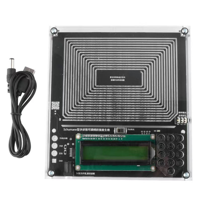 PAREK Šumannos bangų generatorius — grynas sinusinis signalas su FM, diapazonas 0,01 Hz–100 kHz, Maitinimas 5V 1A