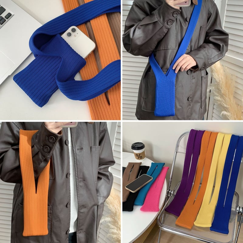 Adīta crossbody soma, vertikāla kvadrātveida forma, universāla mobilā tālruņa soma (poliesters; atvērts; iekšējie nodalījumi nav; rudens 2025)