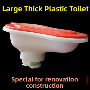 Plastikinis laikinas klozetas statyboms — be sifono, be rezervuaro, įprastas kanalizacijos skersmuo