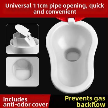 Plastikinis laikinas klozetas statyboms — be sifono, be rezervuaro, įprastas kanalizacijos skersmuo