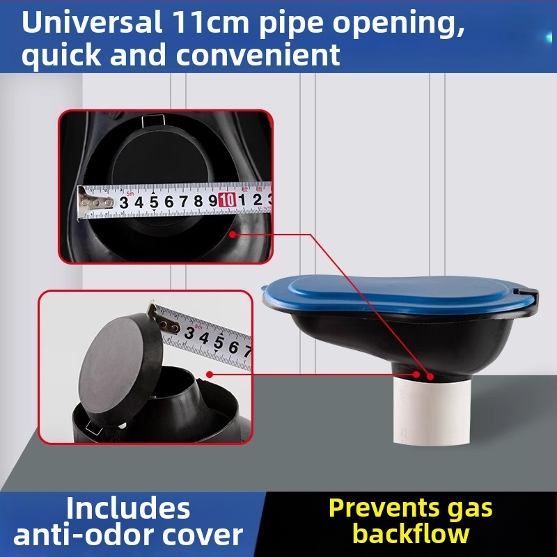 Plastmasas pagaidu tualete būvniecībai — bez sifona, bez tvertnes, standarta kanalizācijas diametrs