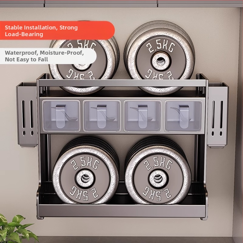 Sieninis prieskonių laikiklis — Ermo, nerūdijantis plienas, be gręžimo, daugiasluoksnis, modernus minimalistinis dizainas