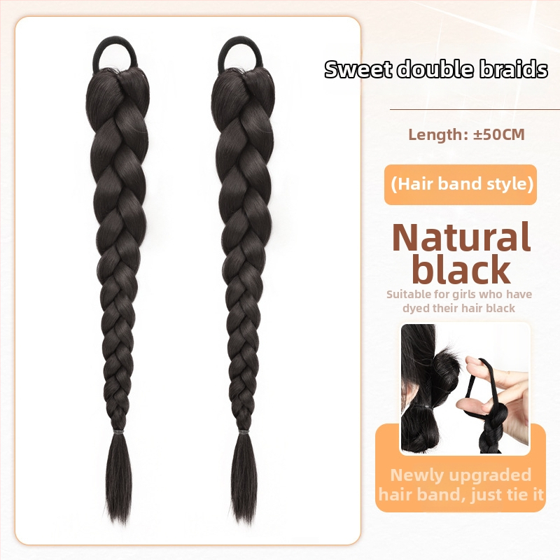 Sieviešu pītā aste parūka, rokām austā, mati no augstas temperatūras stieples, nav piemērota krāsošanai vai veidošanai