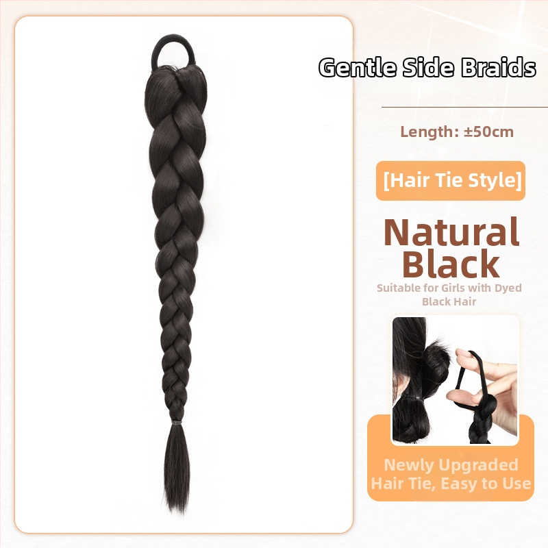 Sieviešu pītā aste parūka, rokām austā, mati no augstas temperatūras stieples, nav piemērota krāsošanai vai veidošanai