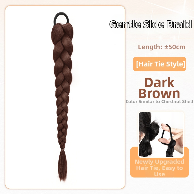 Sieviešu pītā aste parūka, rokām austā, mati no augstas temperatūras stieples, nav piemērota krāsošanai vai veidošanai