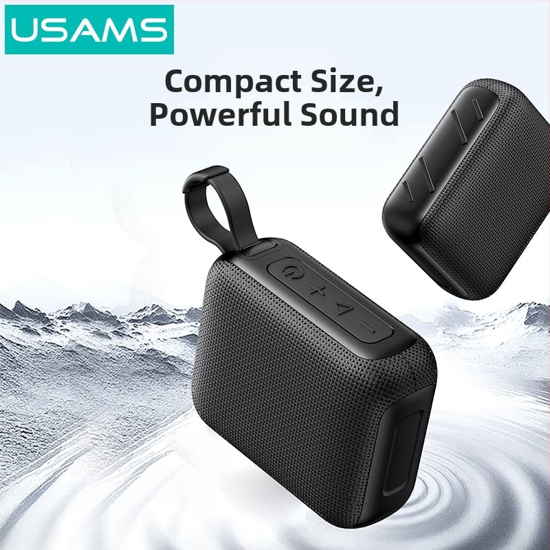 USAMS išorinis Bluetooth garsiakalbis su atspariu vandeniui korpusu, Bluetooth 5.0, nuotolis iki 10 m, baterijos veikimo laikas 4–8 val.