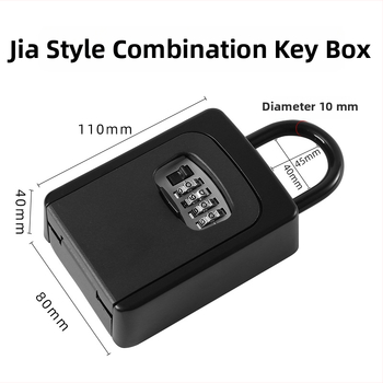 Mechaninė raktų laikymo dėžutė su kabliu, modelis XL-901-2, medžiaga cinko lydinys + aliuminio lydinys, užrakinimo strypo storis 10 mm, strypų tarpas 40 mm, skirta statybos aikštelėms, durims, nakvynės namams ir dekoracijų įmonėms