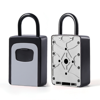 Mechaninė raktų laikymo dėžutė su kabliu, modelis XL-901-2, medžiaga cinko lydinys + aliuminio lydinys, užrakinimo strypo storis 10 mm, strypų tarpas 40 mm, skirta statybos aikštelėms, durims, nakvynės namams ir dekoracijų įmonėms