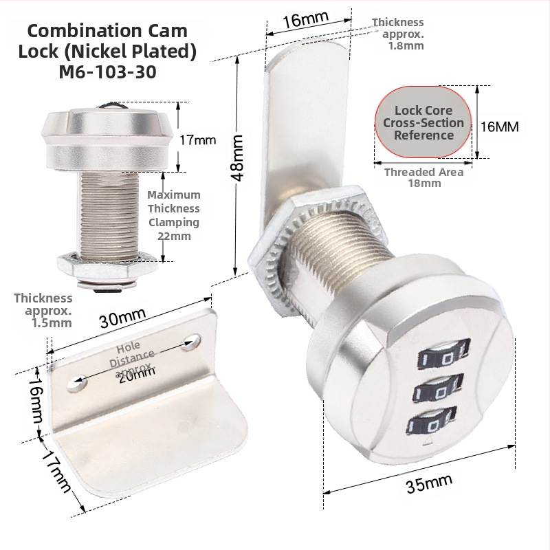 Lacăt pentru dulap cu parolă, limbă pentru sertar, din aliaj de zinc + plastic, modelul 2025.7.12