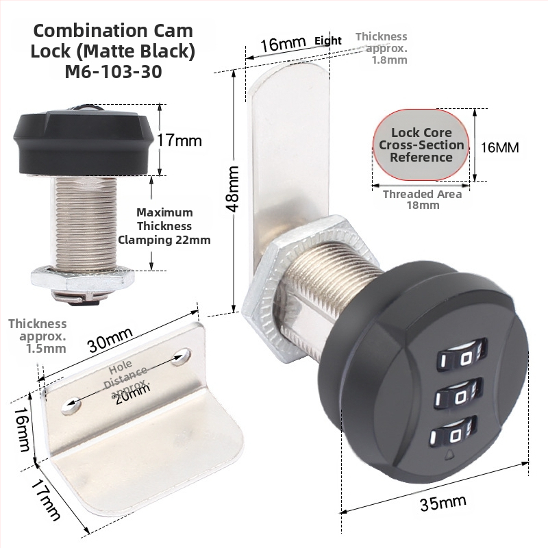 Lacăt pentru dulap cu parolă, limbă pentru sertar, din aliaj de zinc + plastic, modelul 2025.7.12
