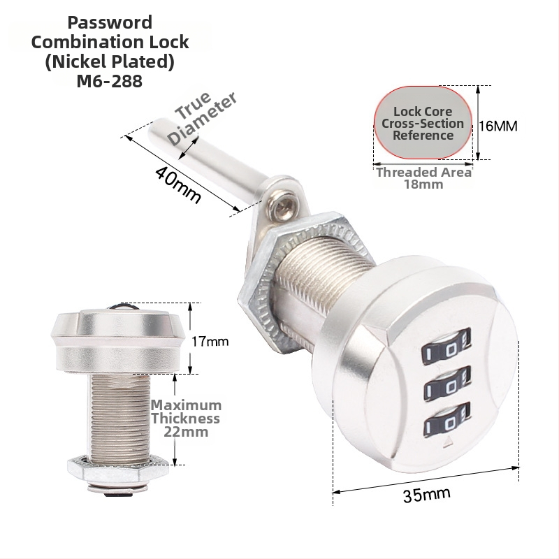 Lacăt pentru dulap cu parolă, limbă pentru sertar, din aliaj de zinc + plastic, modelul 2025.7.12