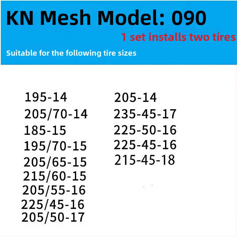 Antislip rehvi kett auto, mikroautodele ja maasturitele – segust terasest kett | Mudel KN anti-skid chain | Rehvi ühilduvus: konsulteerige