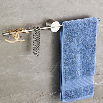 Set de suporturi pentru prosoape de baie din oțel inoxidabil 304, finisaj periat, set de cinci piese, stil modern minimalist, San Ruijia