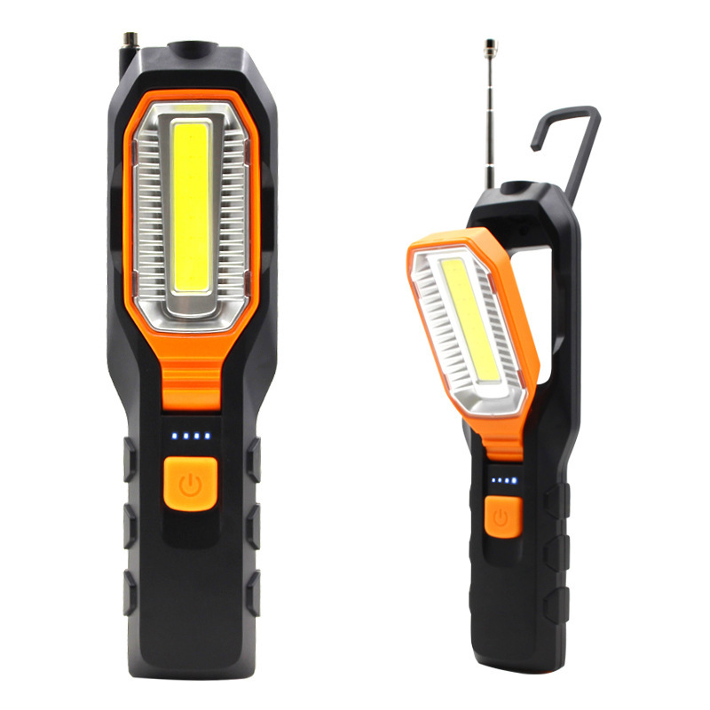 Lampa de lucru magnetică reîncărcabilă cu LED COB, 10W, baterie 1800mAh, pentru reparații auto și activități în aer liber, rază 50-100 m
