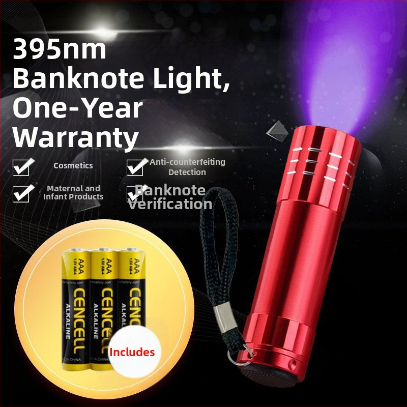 Pārnēsājams banknošu detektors ar UV lampu un fluorescējošo reagentu noteikšanu, CE sertificēts.