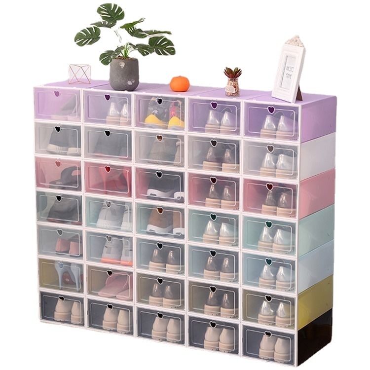 Benta cutie plastică pentru pantofi – economisește spațiu, transparentă, organizator pentru pantofi și cosmetice, imprimare siglă disponibilă