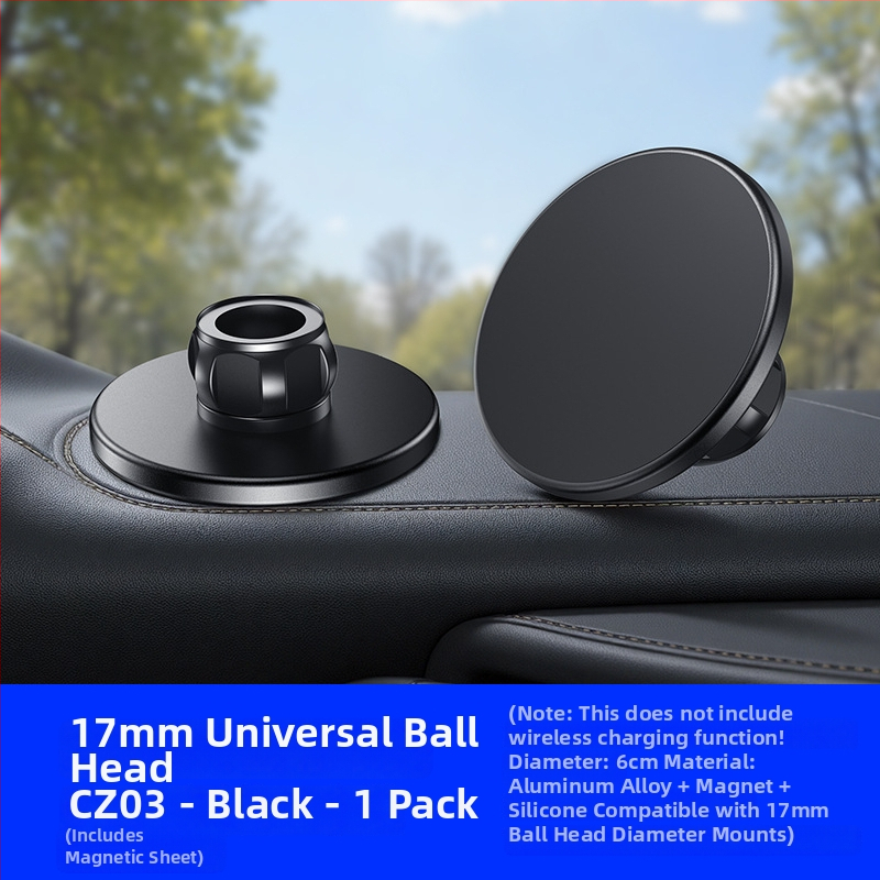 MagSafe žiedo magneto galva automobilių skydelio laikikliui, N52 magnetas, ABS plastikas, magnetinis montavimas, įtrauktas magnetinis lakštas