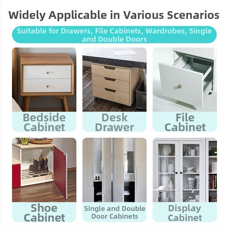 Заключалка за чекмеджета с пръстов отпечатък и електронна сигурност — ABS материал, модел M-2506, подходяща за чекмеджета, нощни шкафчета и шкафове (минималистичен стил)