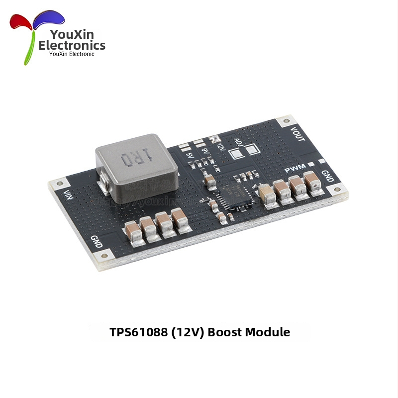 TPS61088 Boost DC-DC modulis ličio baterijai, įvadas 5V/9V/12V, išvestis iki 10A