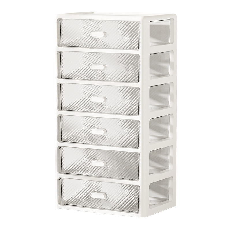 Cutie de depozitare pentru birou cu raft cu sertare, organizator transparent cu mai multe niveluri, din plastic, capacitate 35 L