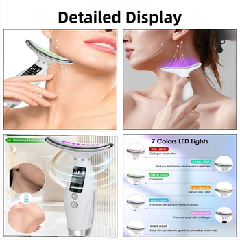 Kaklo grožio prietaisas: raukšlių mažinimas, odos atjauninimas, infraraudonųjų spindulių šviesa, pakėlimas ir įtempimas