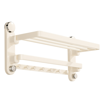 Oginsk metalo rankšluosčių laikiklis vonios kambariui su siurbimo tvirtinimu, be gręžimo, su integruota pakabinimo strypa