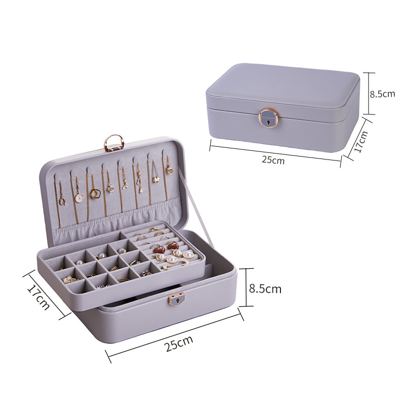 Ādas juvelierizstrāžu kastīte ar divām kārtām un aizslēgu, antioksidējošs pārklājums