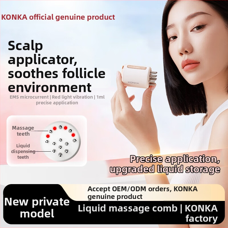 Konka KAMQ-1629-T Galvos odos priežiūros įrenginys su minoxidiliu, raudonosios šviesos terapija, mikro srovė ir vibracinis masažas, skysčio vedimo šukos