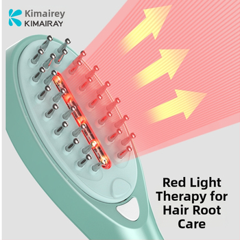 Elektrinė masažo šukelė su EMS mikro srove ir RF plaukų bei galvos odos priežiūrai, 12 ml skysto aplikatoriaus, CE/ROHS