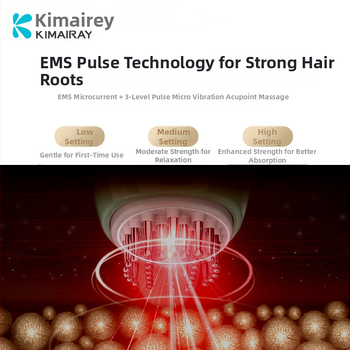 Elektrinė masažo šukelė su EMS mikro srove ir RF plaukų bei galvos odos priežiūrai, 12 ml skysto aplikatoriaus, CE/ROHS