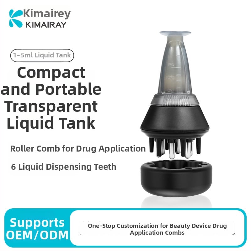 Galvos odos priežiūros įrenginys su rankiniu dozatoriumi skysčiams tiekimui ir galvos masažui