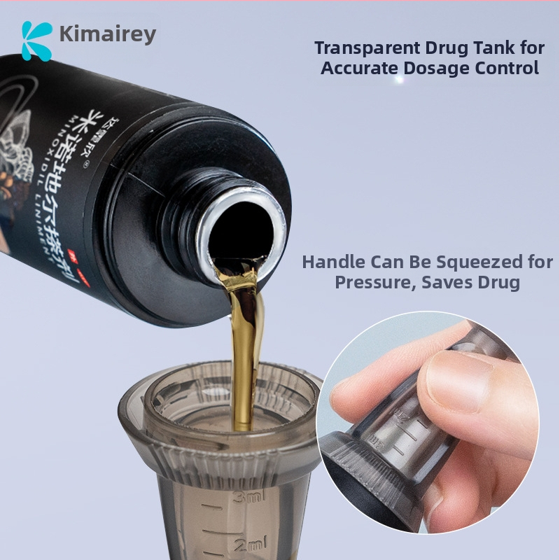 Galvas ādas kopšanas ierīce ar manuālu dozēšanas devēju šķidrumu padevei un galvas masāžai