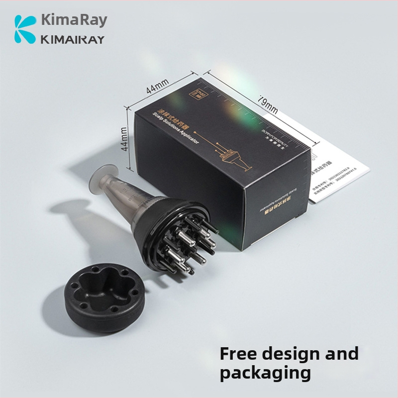 Galvos odos priežiūros įrenginys su rankiniu dozatoriumi skysčiams tiekimui ir galvos masažui