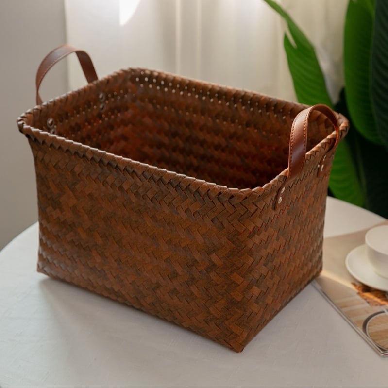 Spremnik za skladištenje, ručno pleteni, imitacija ratana, model 6874-11, moderan minimalistički stil, za odjeću