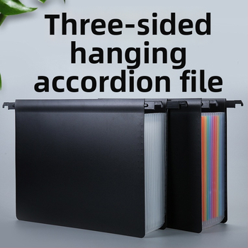 25 kišeninė akordeoninė dokumentų dėžė, PP medžiaga, dvipusė pakabinama, logotipo spauda, pritaikytas apdorojimas