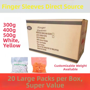 Jednorázové latexové prstové návleky, bez prachu, odolné voči opotrebeniu, proti perforácii, hmotnosť 0.65