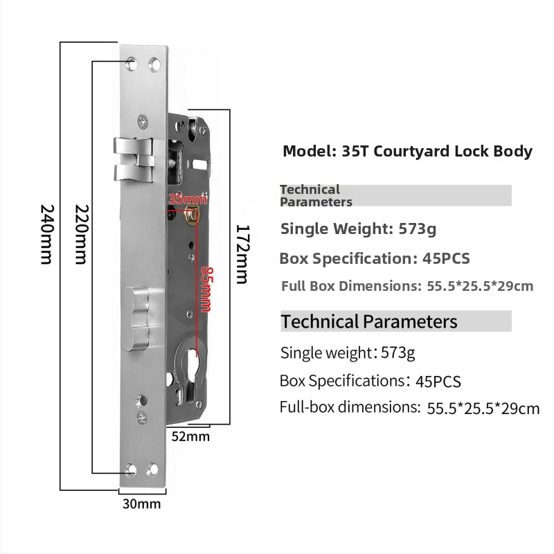 85 serijos integruotas terminio atskyrimo aliuminio piršto atspaudų spynos korpusas su nerūdijančio plieno cilindru ( kiemo spyna)