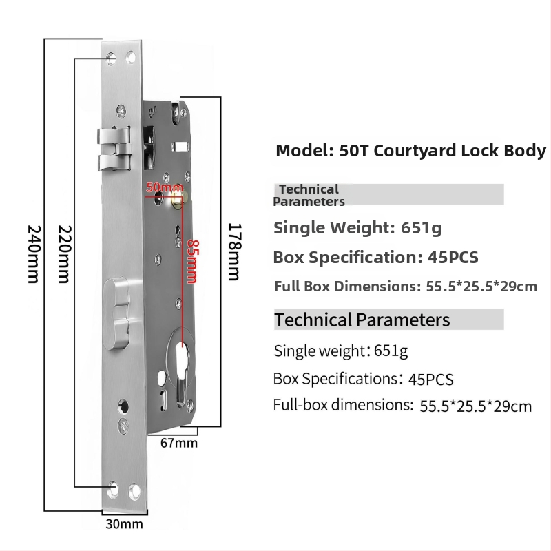 85 serijos integruotas terminio atskyrimo aliuminio piršto atspaudų spynos korpusas su nerūdijančio plieno cilindru ( kiemo spyna)