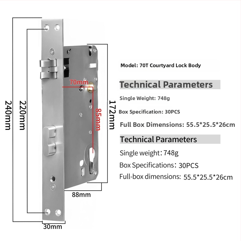 85 serijos integruotas terminio atskyrimo aliuminio piršto atspaudų spynos korpusas su nerūdijančio plieno cilindru ( kiemo spyna)