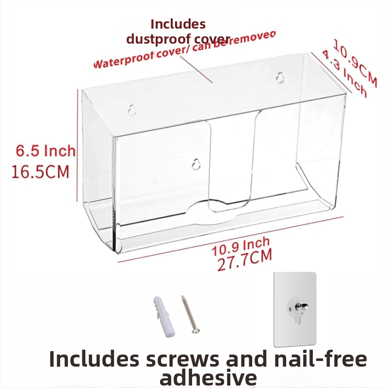 Sieninė plastikinė servetėlių dėžutė su nuimamomis servetėlėmis, atspari vandeniui ir daugiafunkcinė.