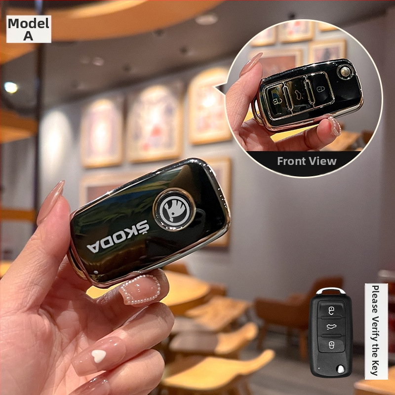 Skoda raktų dėklas Huihuangda TPU – Aukštos klasės (Prekės ženklas: Huihuangda; Automobilio markė: Skoda; Medžiaga: TPU; Stilius: Aukštos klasės)