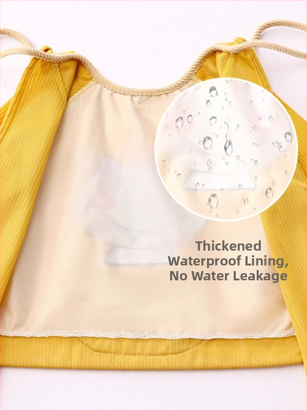 Baby korduró vízálló smock étkezéshez, uniszex, cartoon mintával, poliészter anyag