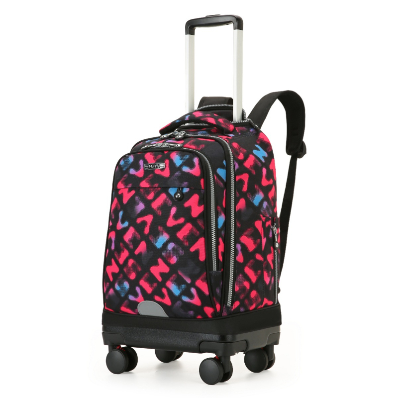 Feiyu Unisex Mokyklinė Kuprinė Su Ratukais — Oxford Audinys, Universalūs Ratai, Oro Pagalvės Diržai, Tinka Vidurinei Mokyklai ir Aukštesnėms