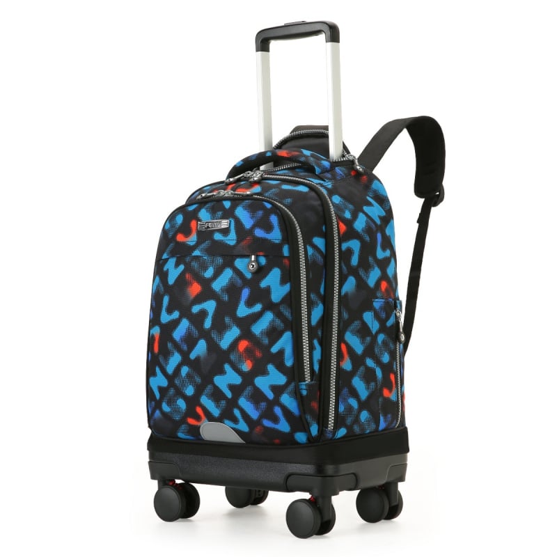 Feiyu Unisex Mokyklinė Kuprinė Su Ratukais — Oxford Audinys, Universalūs Ratai, Oro Pagalvės Diržai, Tinka Vidurinei Mokyklai ir Aukštesnėms