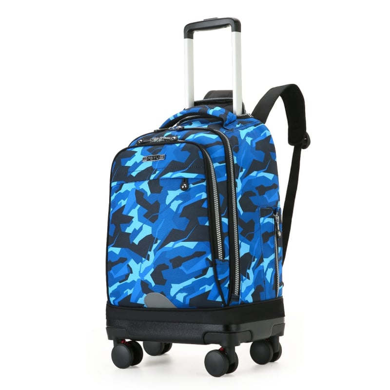 Feiyu Unisex Mokyklinė Kuprinė Su Ratukais — Oxford Audinys, Universalūs Ratai, Oro Pagalvės Diržai, Tinka Vidurinei Mokyklai ir Aukštesnėms