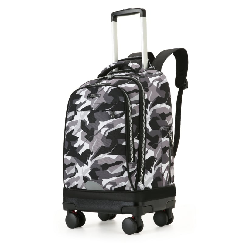 Feiyu Unisex Mokyklinė Kuprinė Su Ratukais — Oxford Audinys, Universalūs Ratai, Oro Pagalvės Diržai, Tinka Vidurinei Mokyklai ir Aukštesnėms